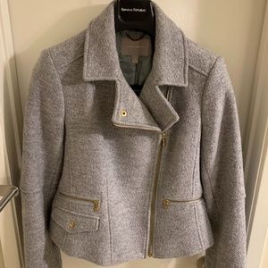 Fashionable Banana Republic Grey Wool Moto Jacket